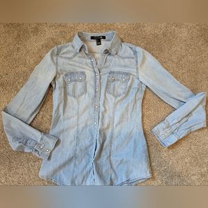 Forever 21 chambray small shirt clip on button